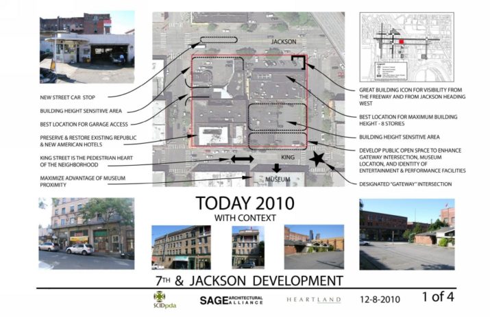Map and photos of of area as of the year 2010